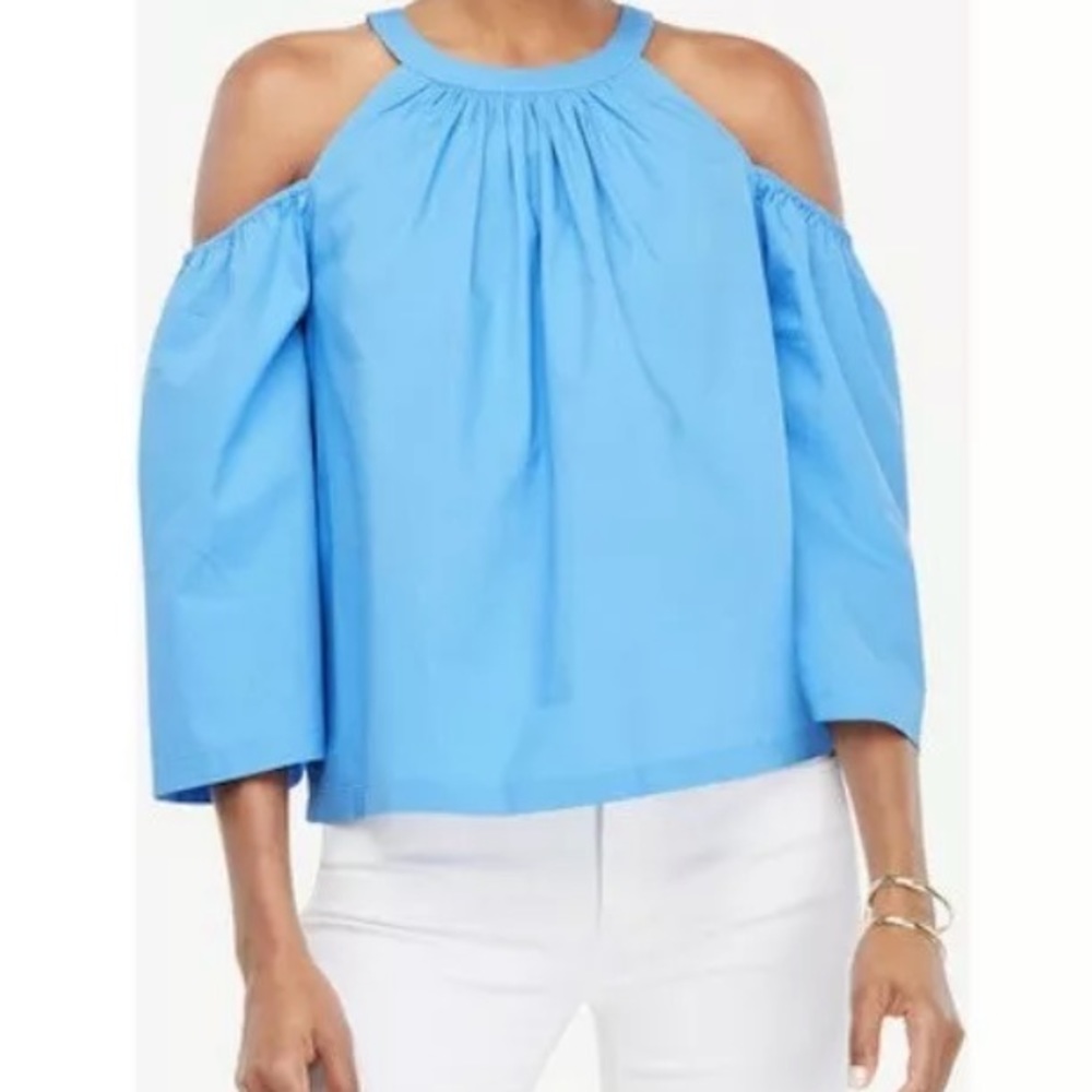 Ann Taylor Poplin Structured Halter